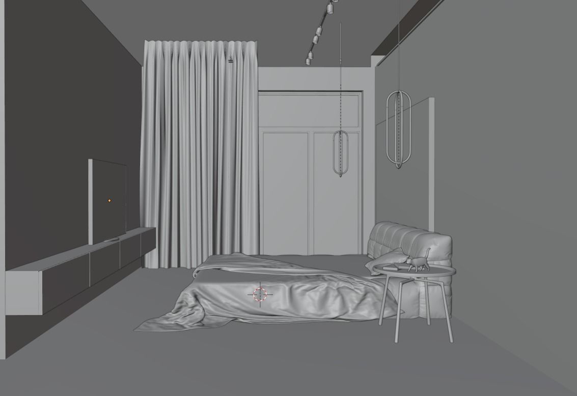 simple model of bedroom 3D model_5