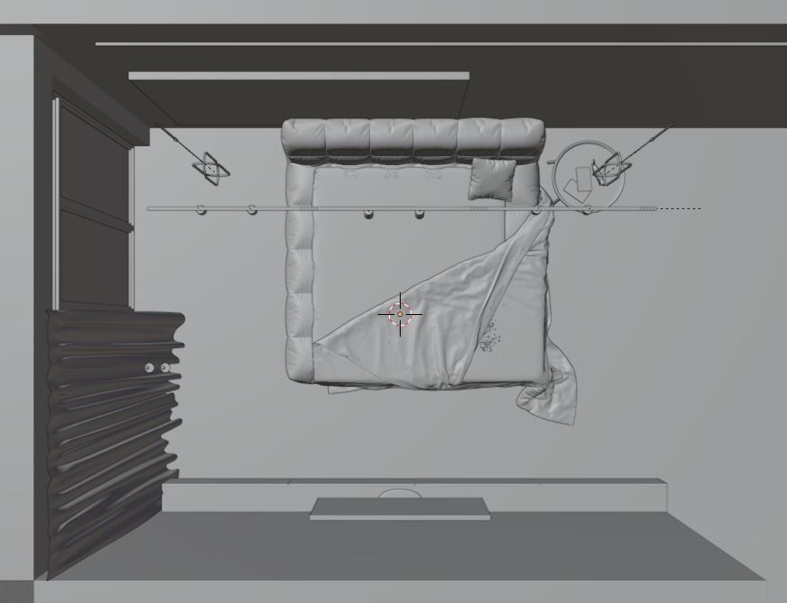 simple model of bedroom 3D model_1