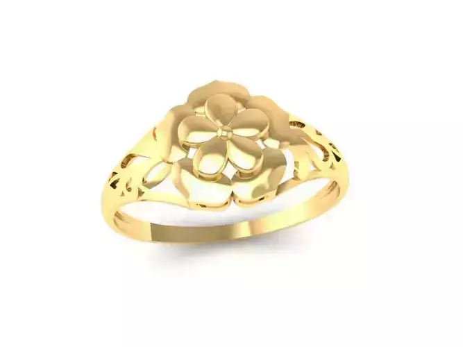 Floral Art Gold Ring for Women 91