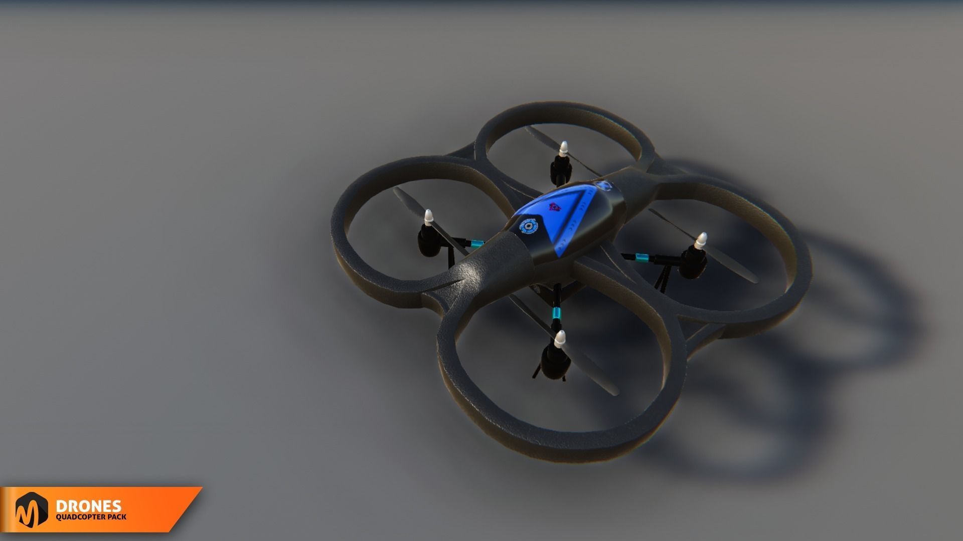 Quadcopter pack - drones Low-poly 3D model_5