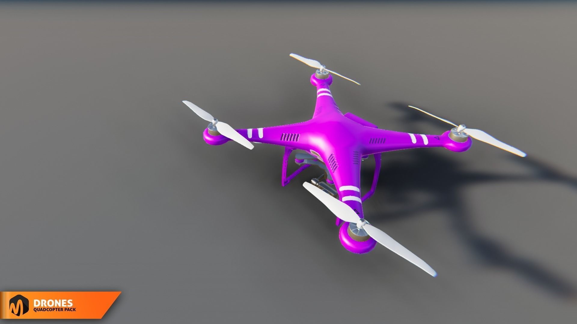 Quadcopter pack - drones Low-poly 3D model_4