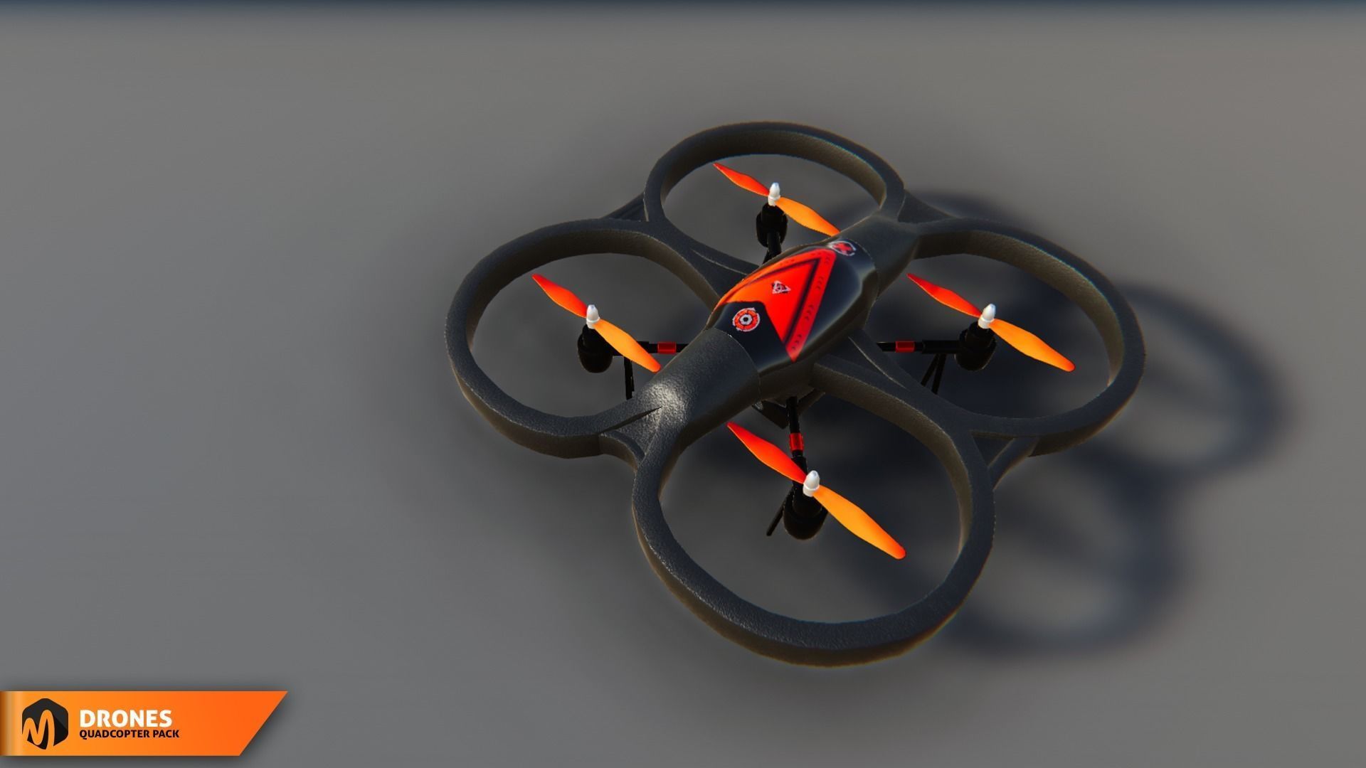 Quadcopter pack - drones Low-poly 3D model_6