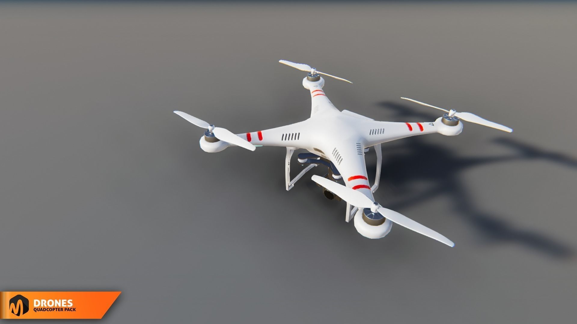 Quadcopter pack - drones Low-poly 3D model_3