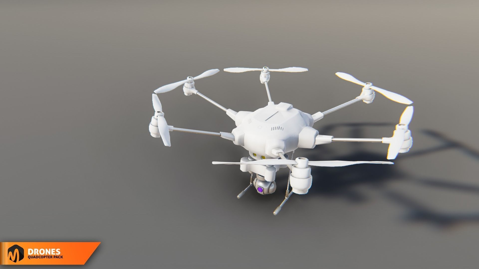 Quadcopter pack - drones Low-poly 3D model_1