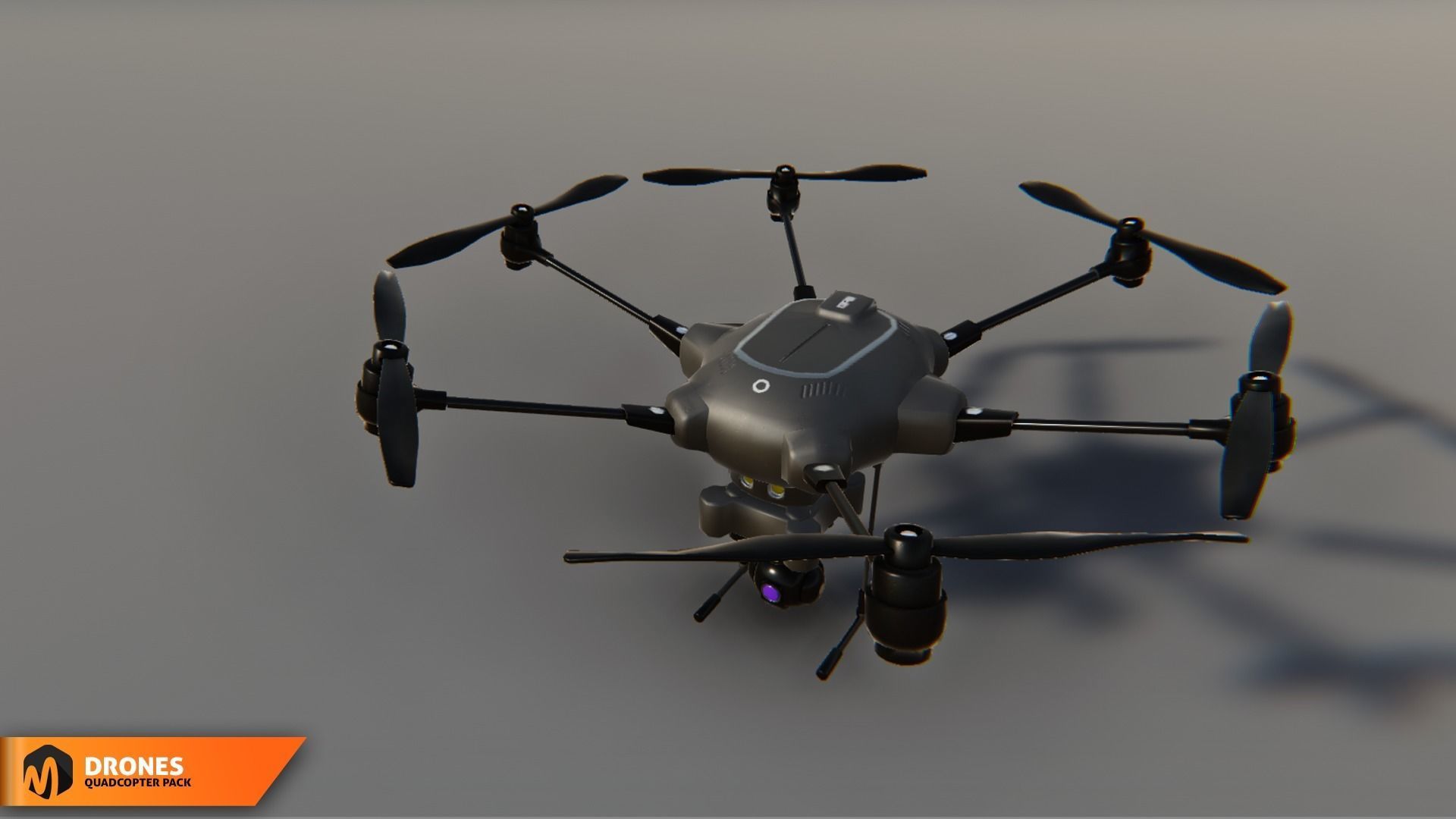 Quadcopter pack - drones Low-poly 3D model_2