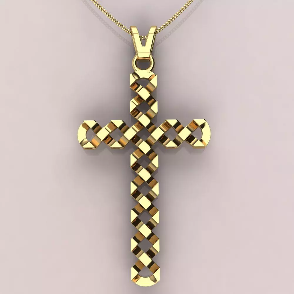 Twist  cross pendent   3D print model_0