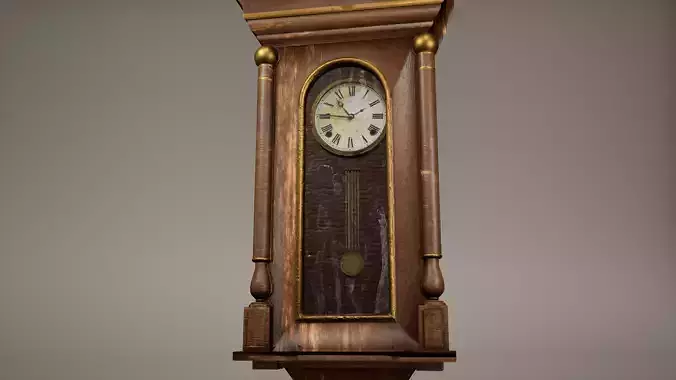 Wall Clock Low poly Game Ready 