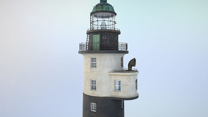Lighthouse Aniva WithLods Low-poly 3D model 2