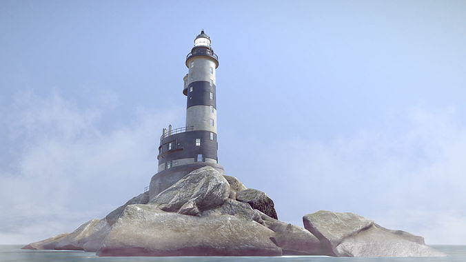 Lighthouse Aniva WithLods Low-poly 3D model 4