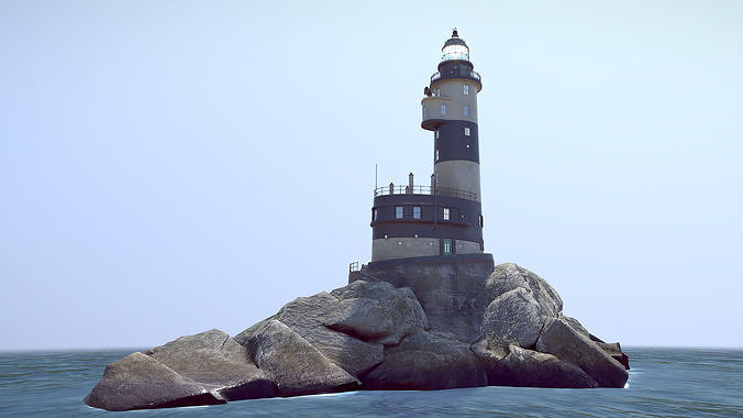 Lighthouse Aniva WithLods Low-poly 3D model 5
