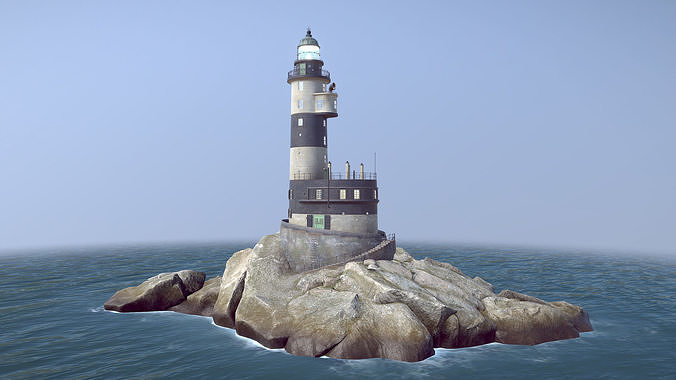 Lighthouse Aniva WithLods Low-poly 3D model 7
