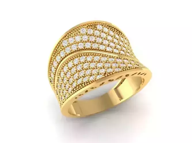 Elegant Multi Row Wave Diamond Ring for Women  94