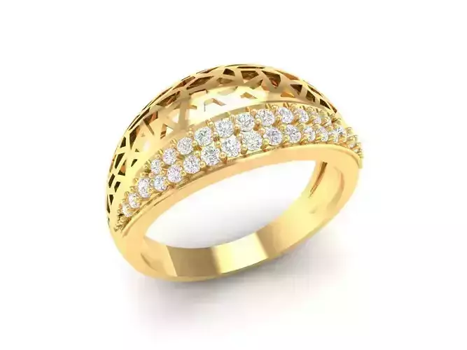 Elegant Openwork Diamond Band Ring for Women 99