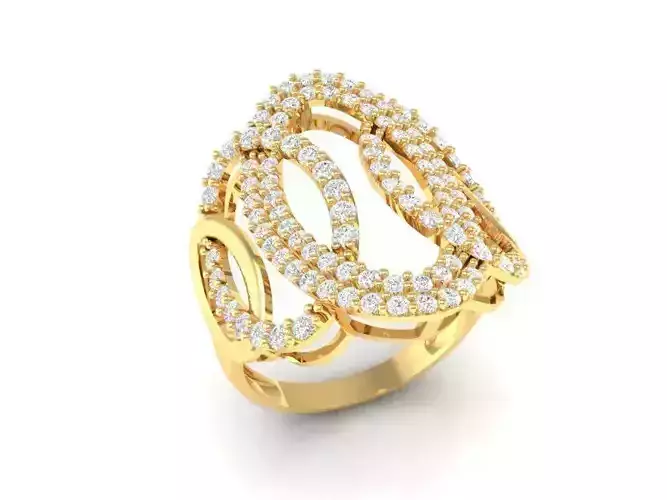 Elegant Wave Diamond Ring for Women 100