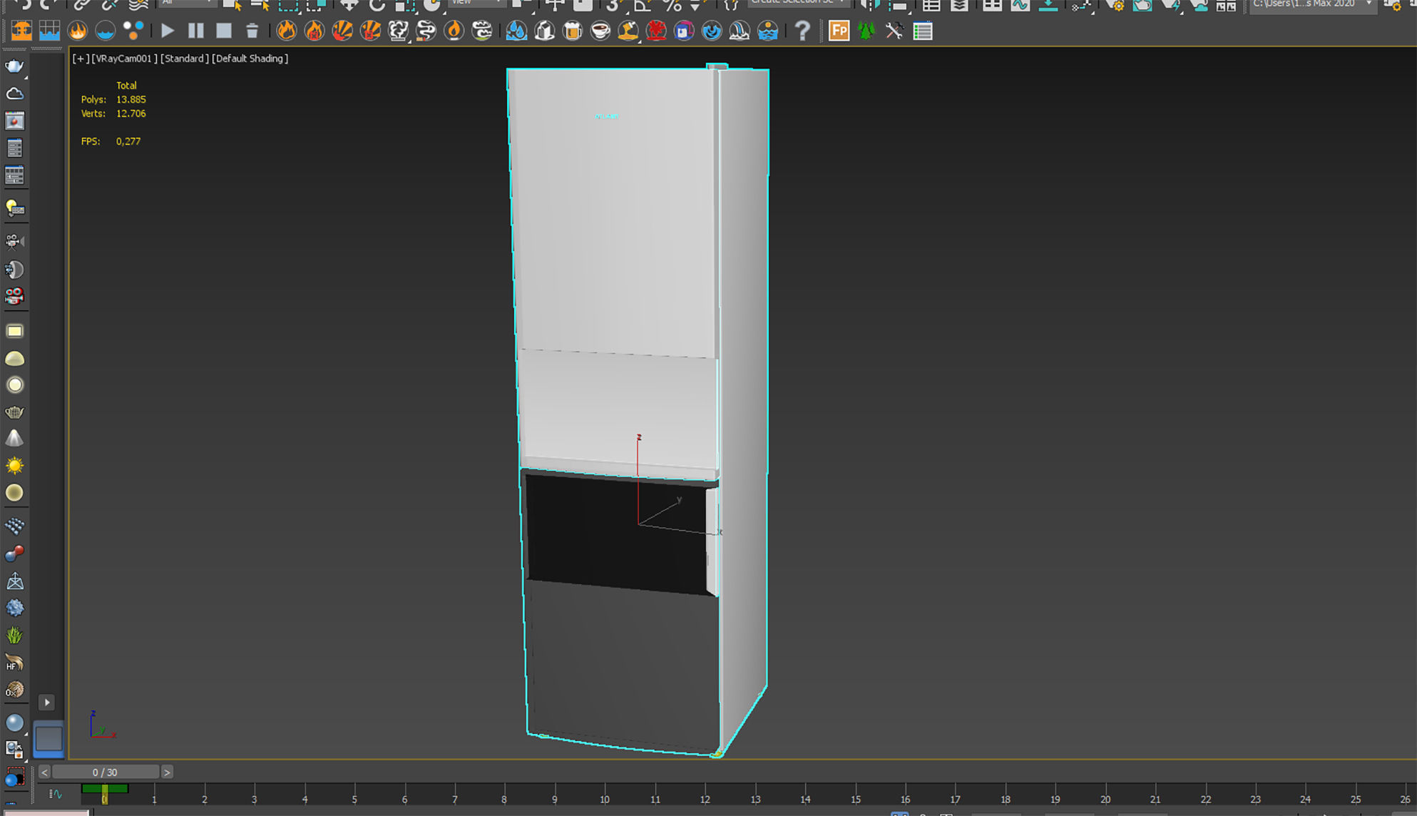 Fridge refrigerator 3D model_4