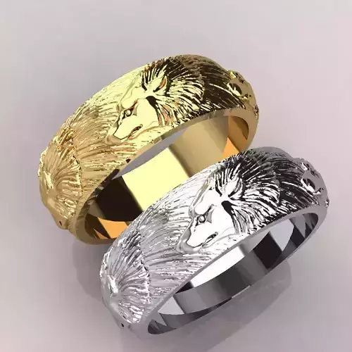 wolf  wedding band  