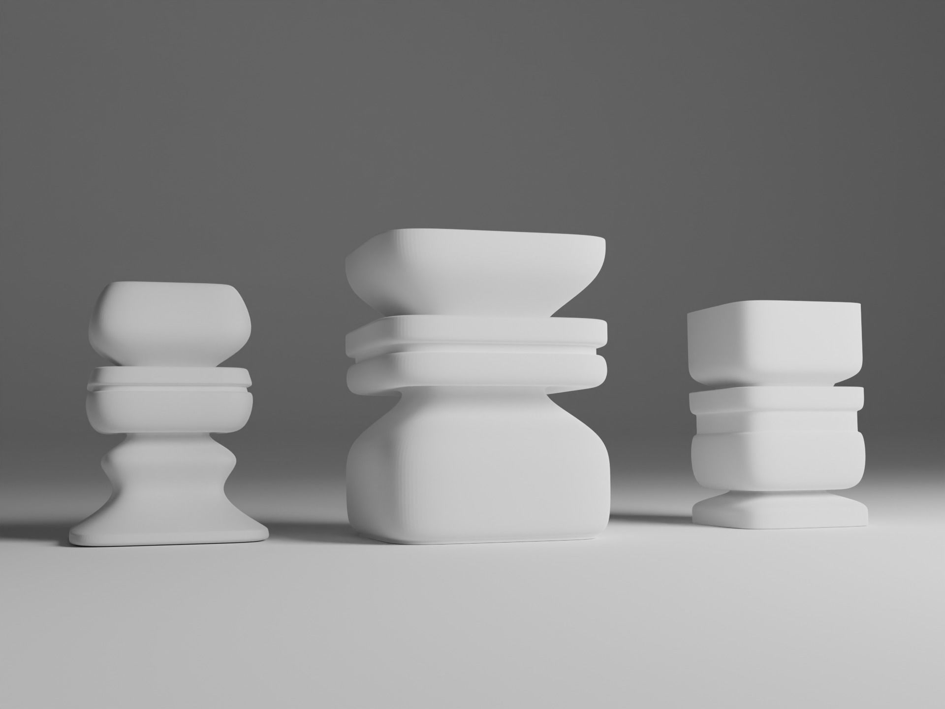 Decorative Abstract Modern Vases Free 3D model_1