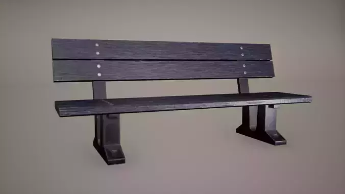 Bench Low Poly Game Ready park