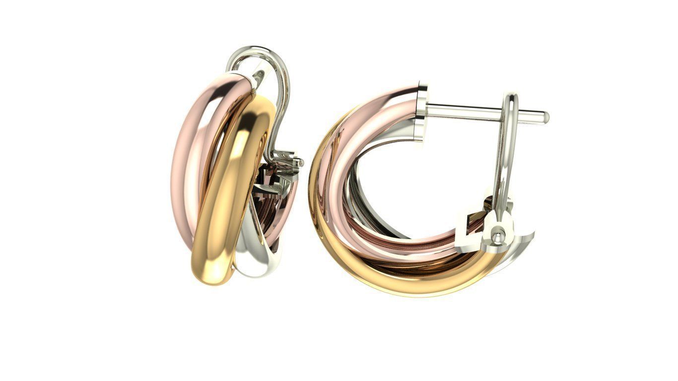 Trinity y earrings 3D print model_3