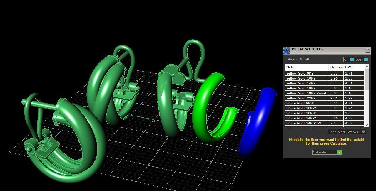 Trinity y earrings 3D print model_2