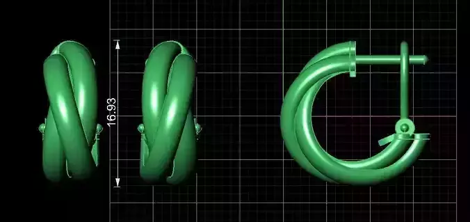 Trinity y earrings 3D print model