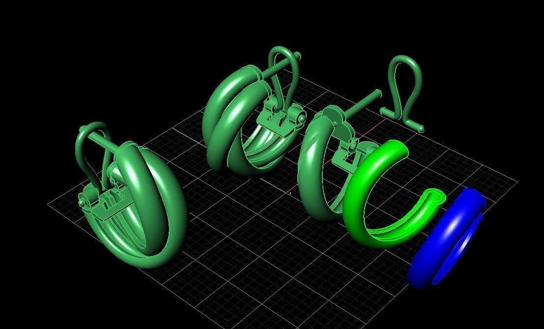 Trinity y earrings 3D print model_1