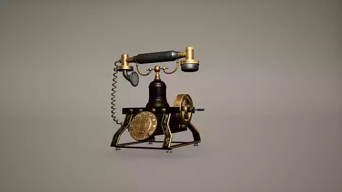 Telephone Low Poly Game Ready steampunk