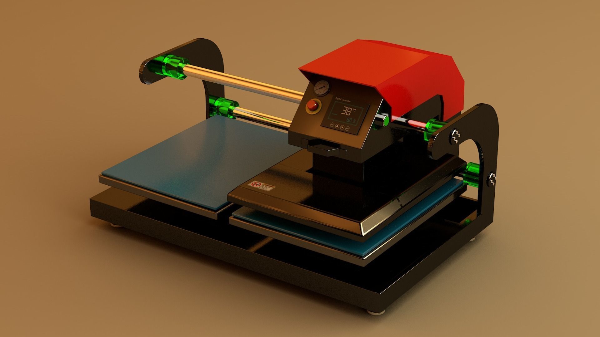 Double Bed Heat Press Machine 3D model_2