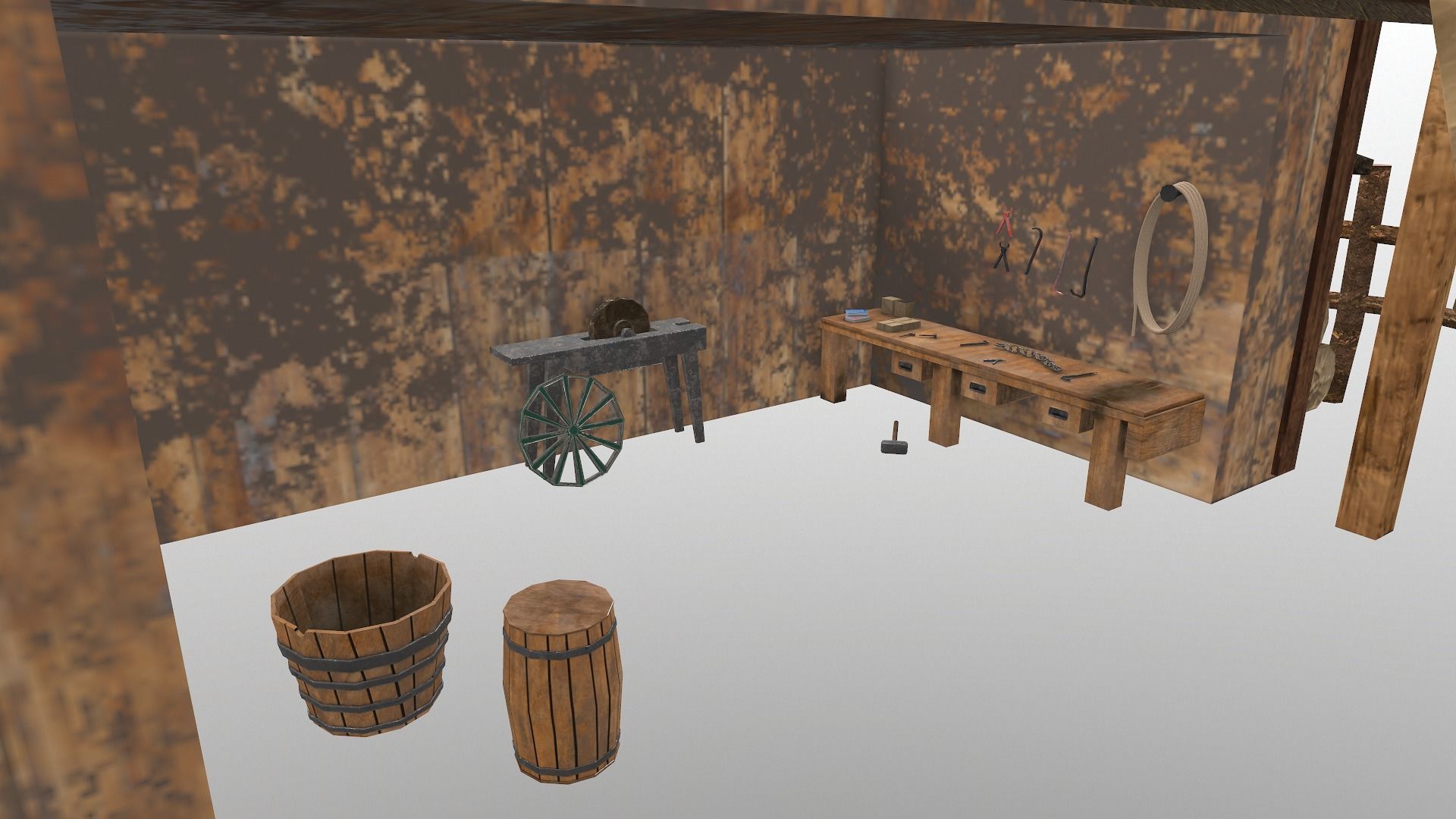  Sawmill Level 15 Low-poly 3D model_9