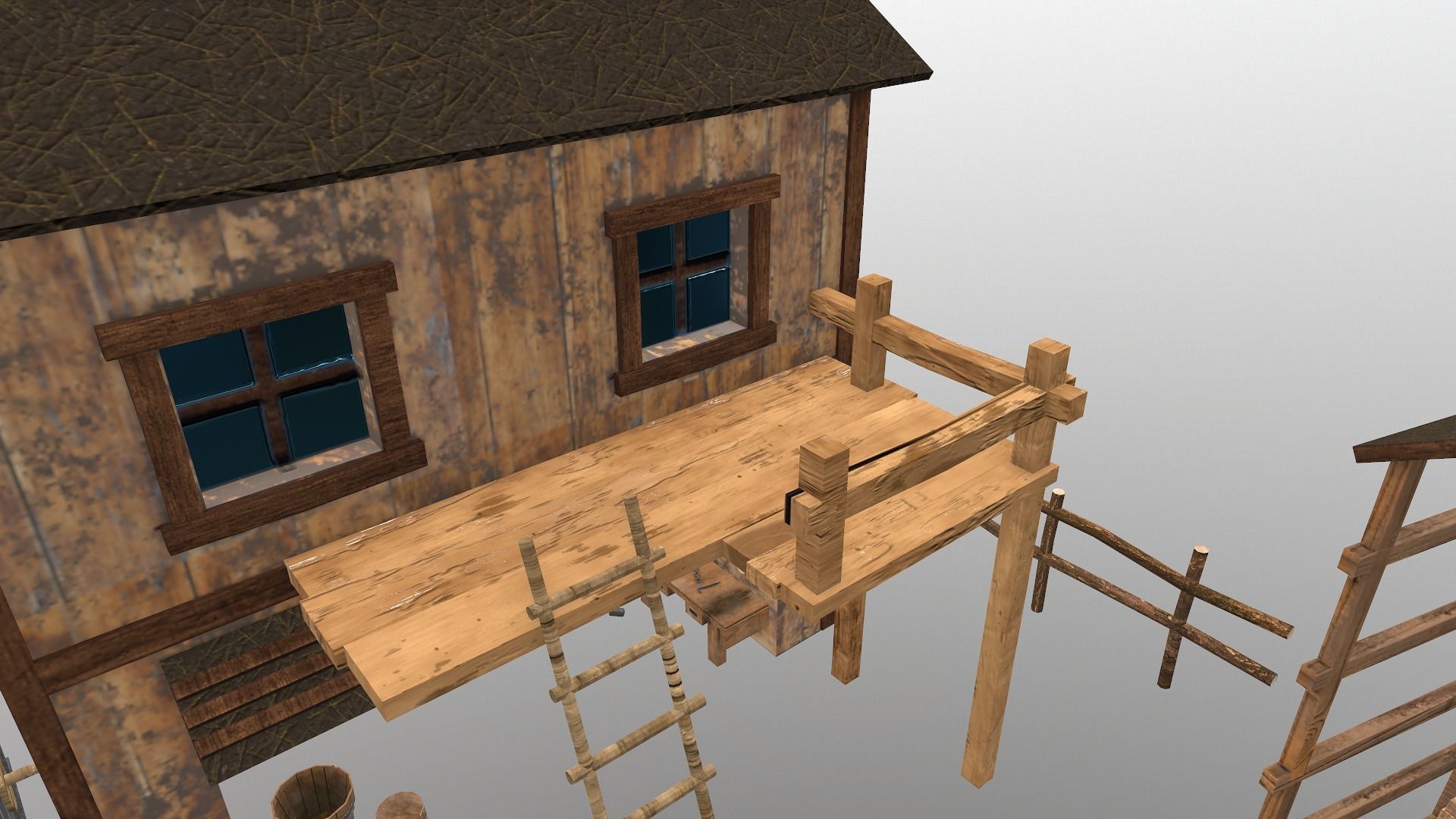  Sawmill Level 15 Low-poly 3D model_13