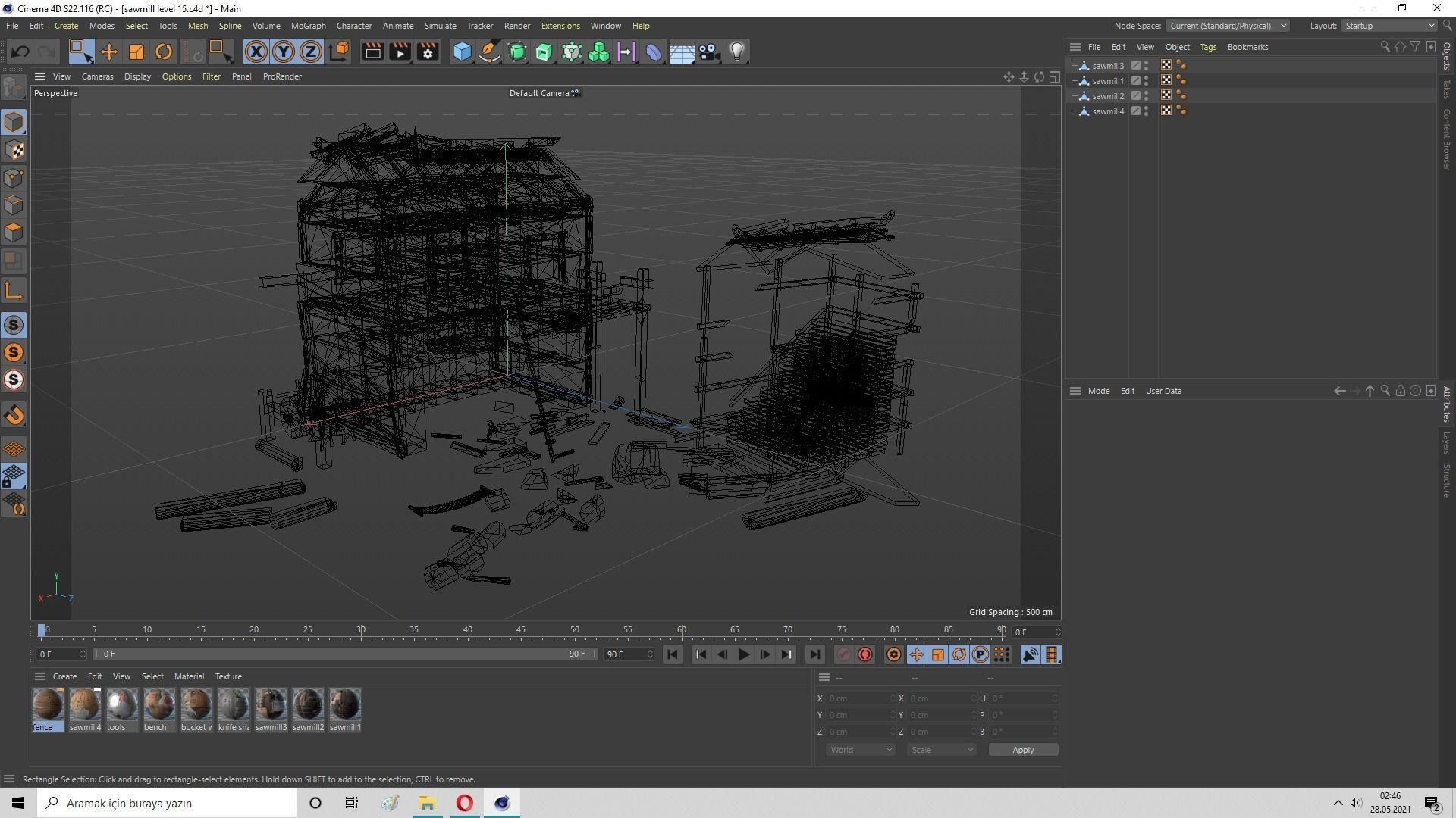  Sawmill Level 15 Low-poly 3D model_26