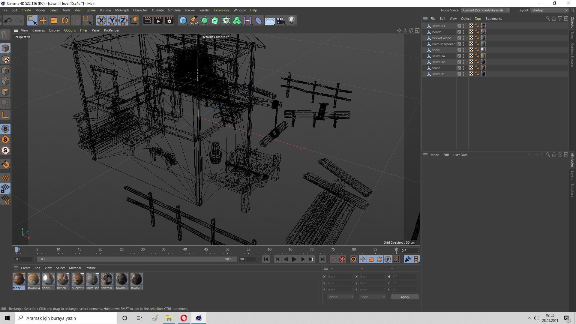 Sawmill Level 15 Low-poly 3D model_28