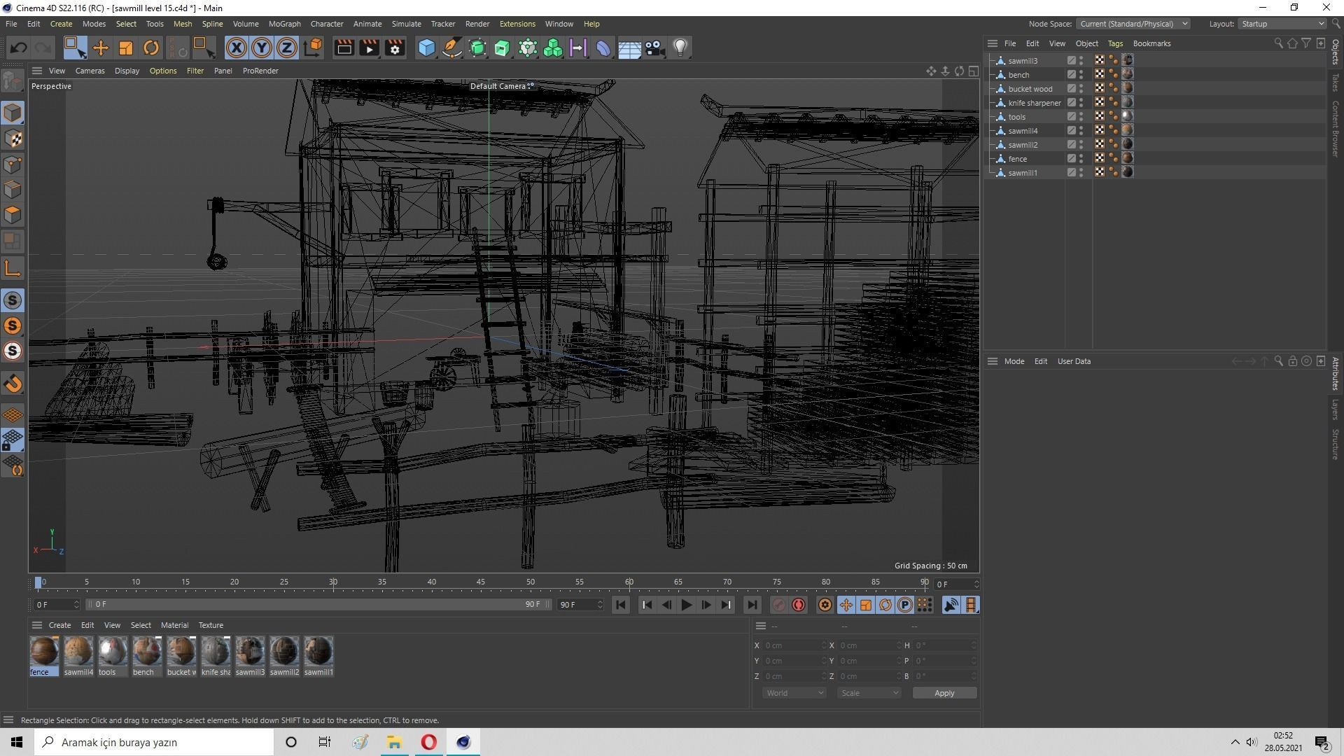  Sawmill Level 15 Low-poly 3D model_29