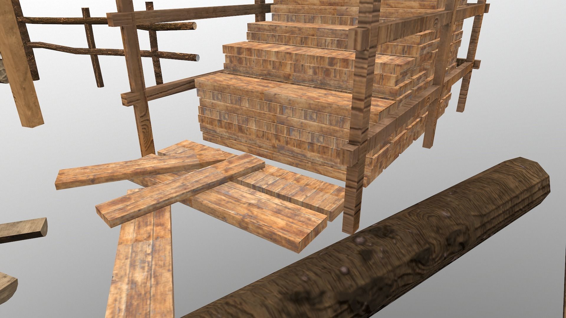  Sawmill Level 15 Low-poly 3D model_12