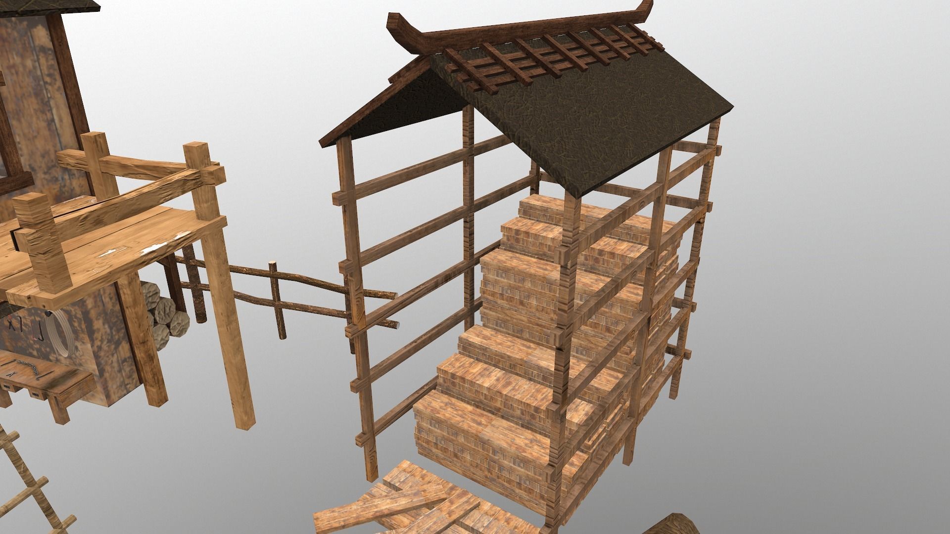  Sawmill Level 15 Low-poly 3D model_11