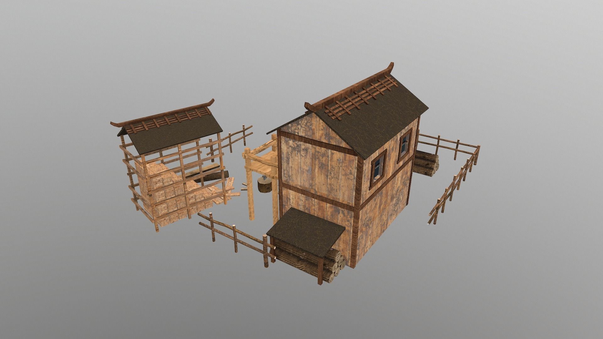  Sawmill Level 15 Low-poly 3D model_6
