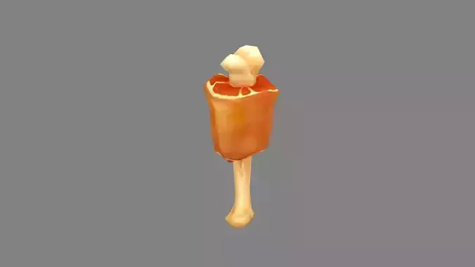 Cartoon Meat Stick - Thigh Bone Low-poly 3D model