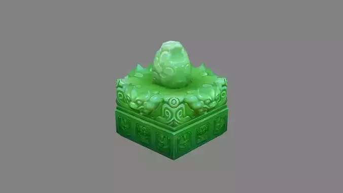 Cartoon jade seal