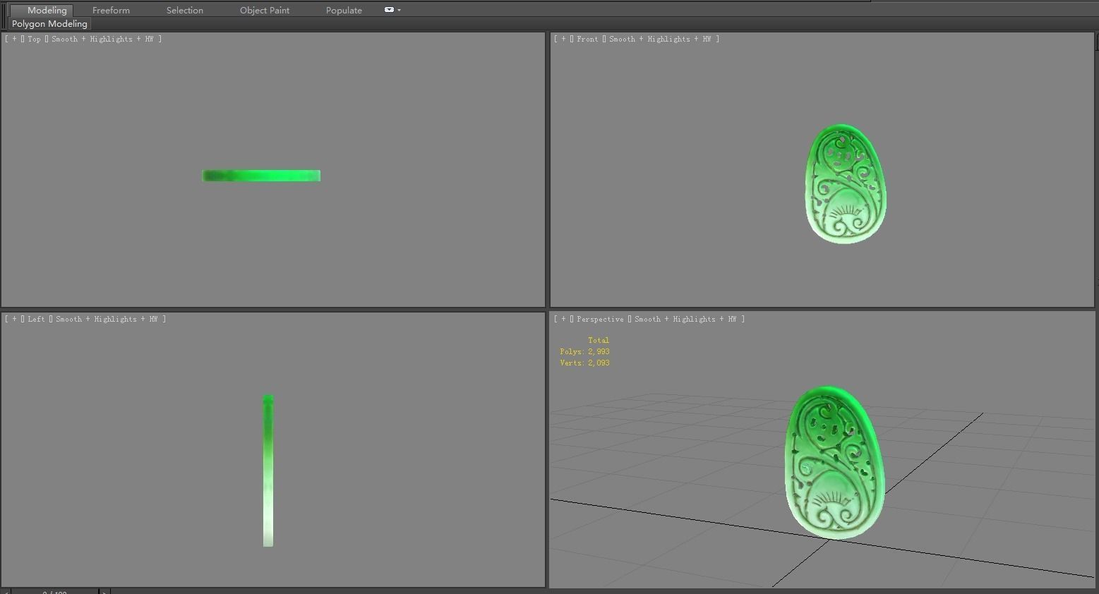 Cartoon  jade pendant Low-poly 3D model_4