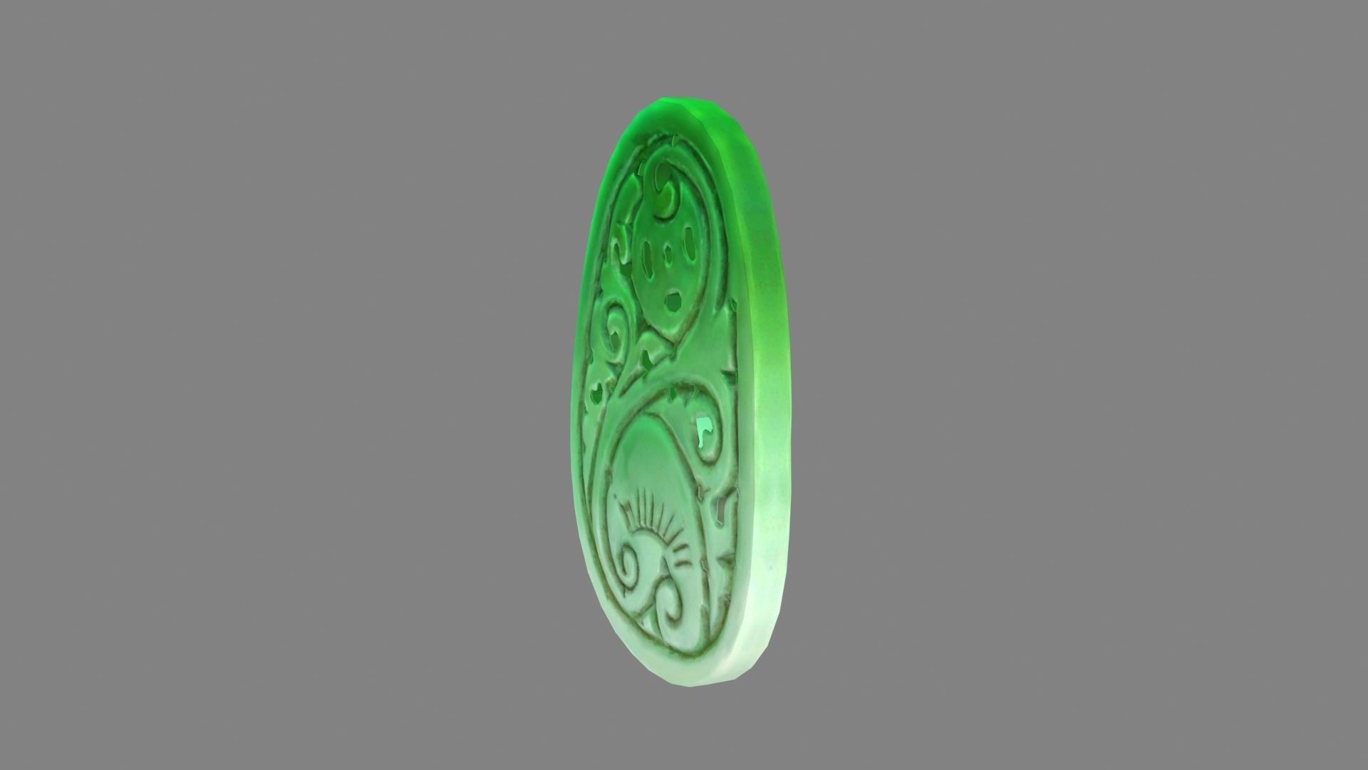 Cartoon  jade pendant Low-poly 3D model_1