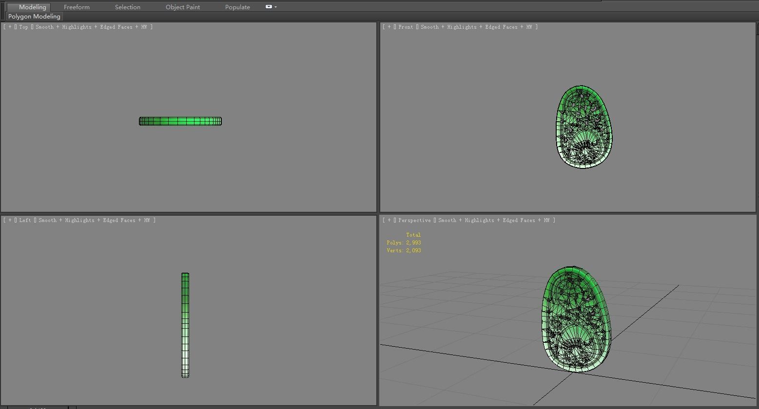 Cartoon  jade pendant Low-poly 3D model_5