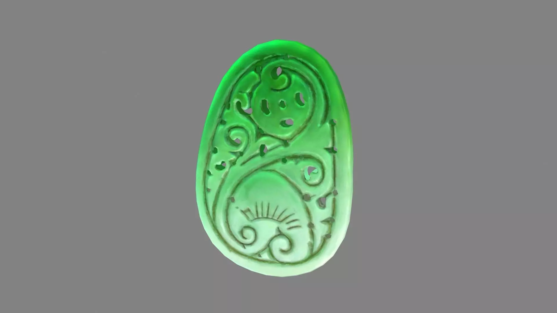 Cartoon  jade pendant Low-poly 3D model_0