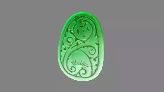 Cartoon  jade pendant Low-poly 3D model