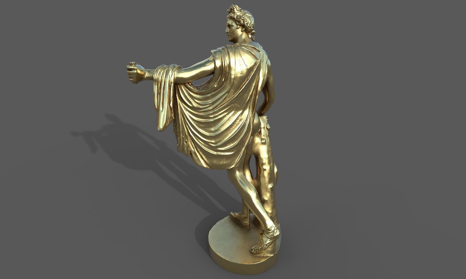 statue of Apollo 2 Low-poly 3D model_31