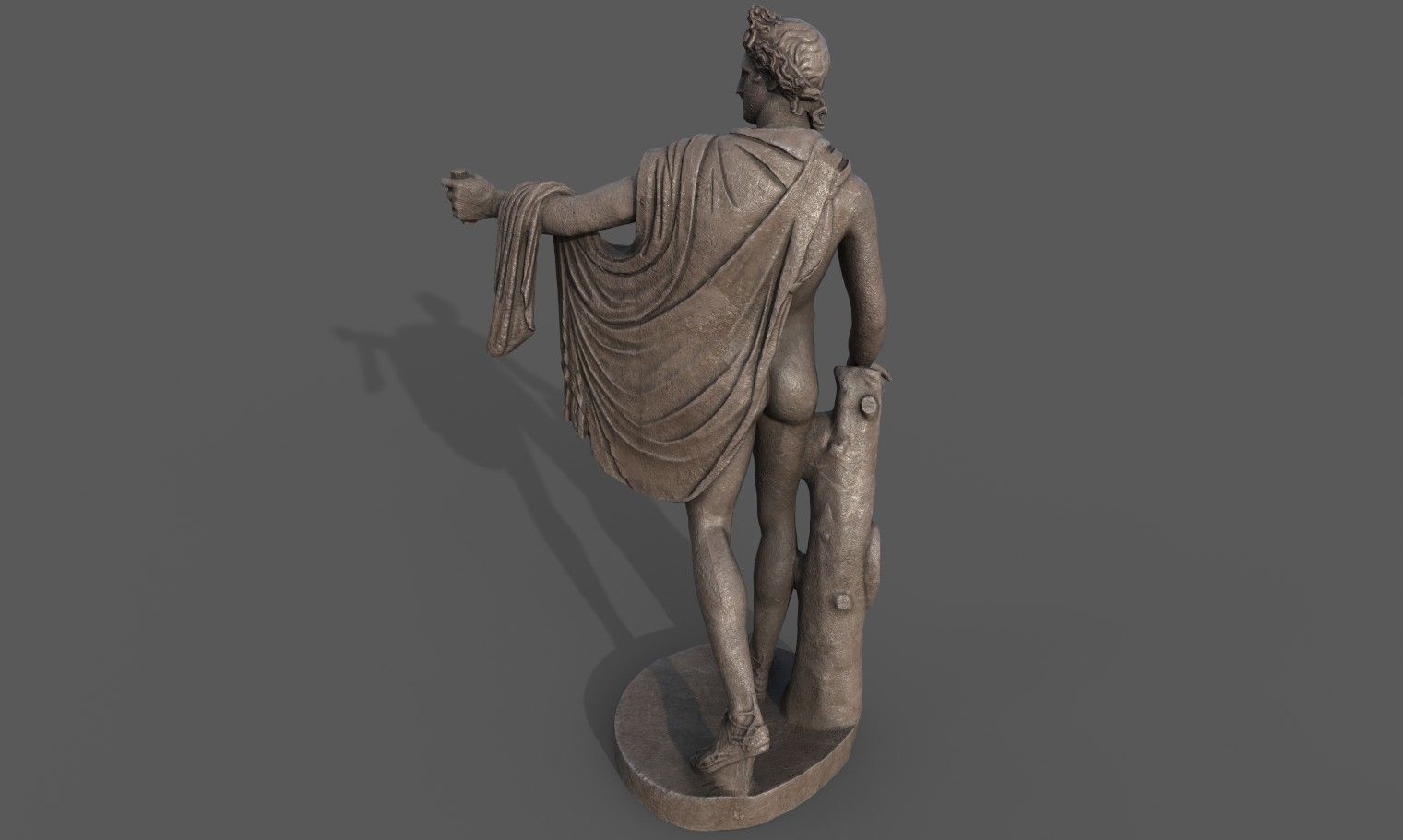 statue of Apollo 2 Low-poly 3D model_7