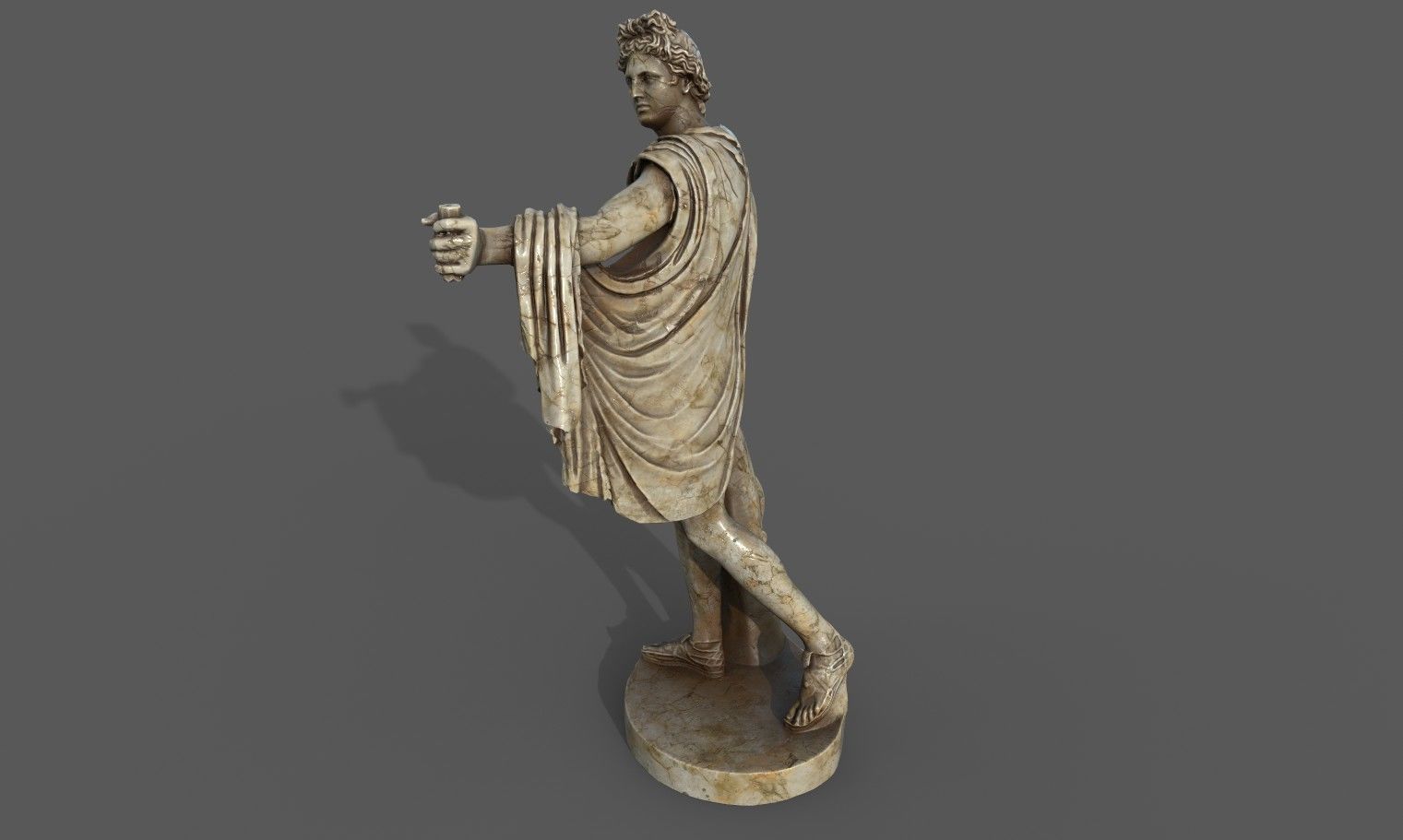 statue of Apollo 2 Low-poly 3D model_15