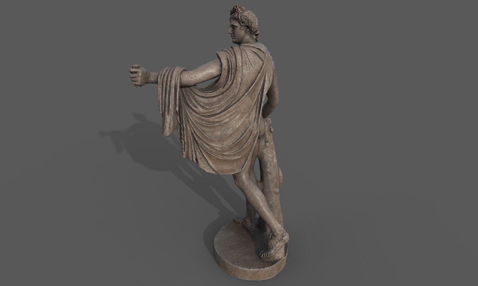 statue of Apollo 2 Low-poly 3D model_8