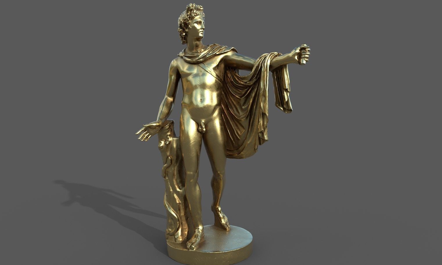 statue of Apollo 2 Low-poly 3D model_28