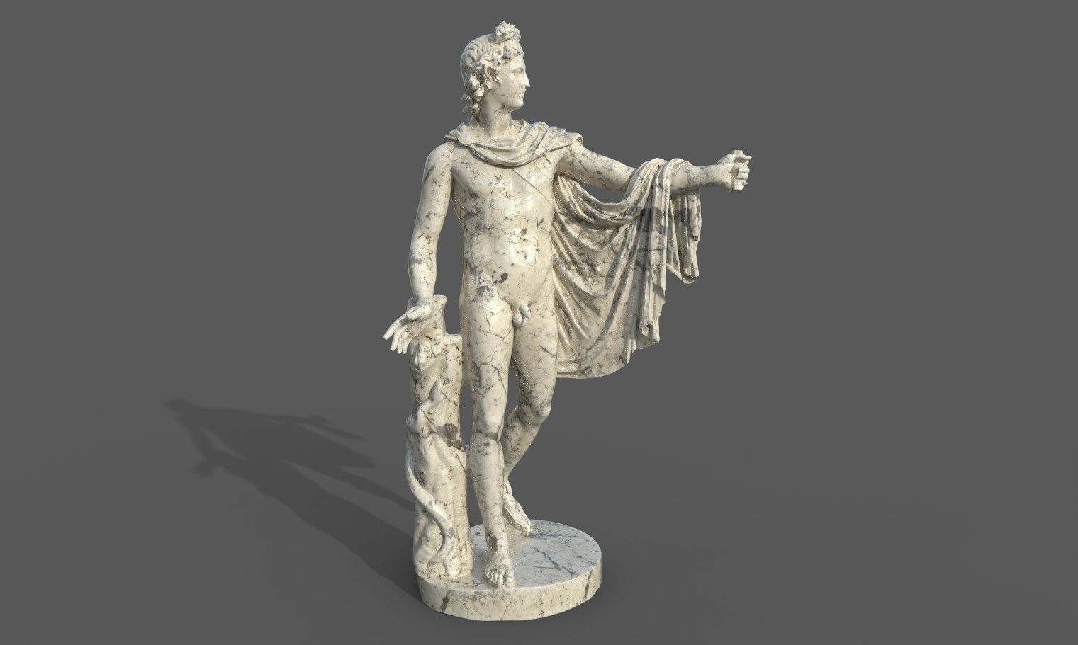 statue of Apollo 2 Low-poly 3D model_20