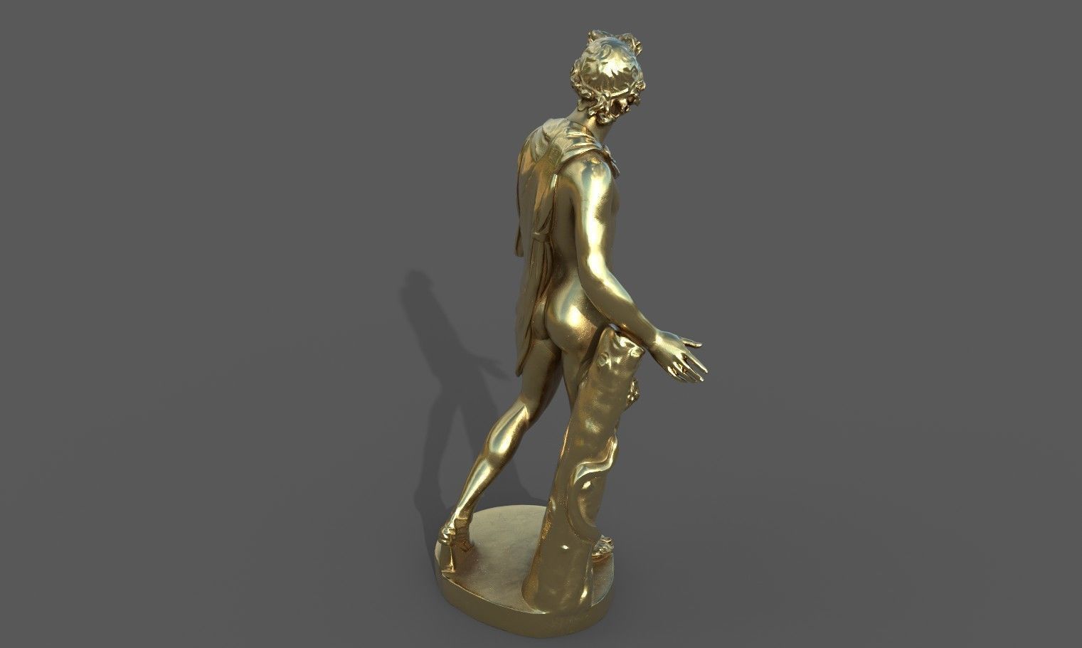 statue of Apollo 2 Low-poly 3D model_33